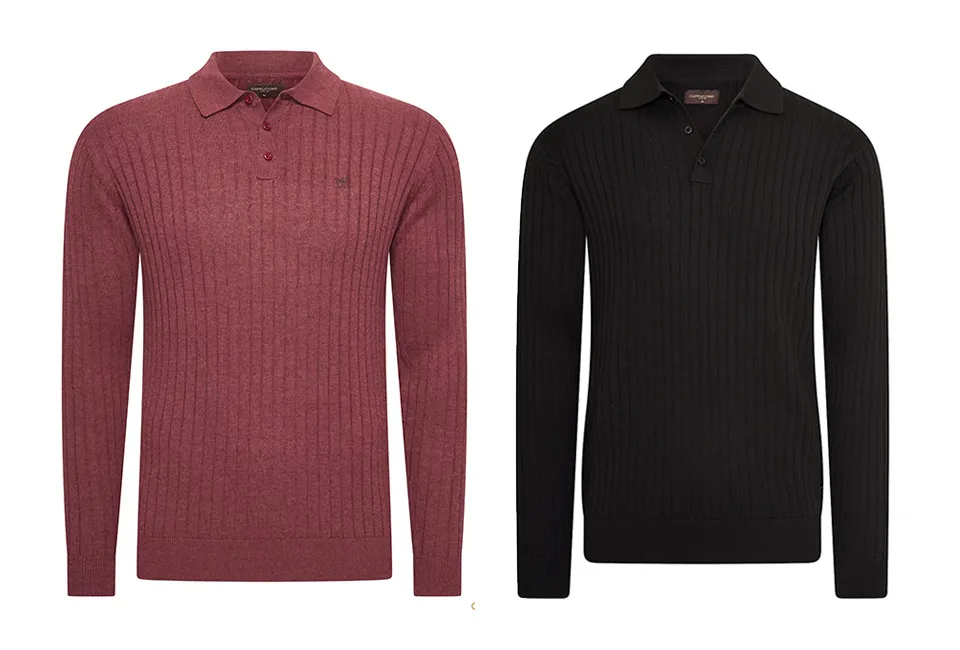 Polo de manga larga con cierre de botones