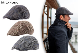 Casquette plate chaude avec motif à carreaux