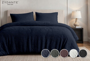 Housse de couette très douce en polaire à texture côtelée