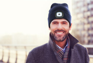 Safer and more visible with this beanie with built-in LED headlamp — 9