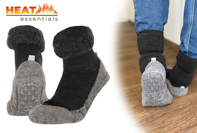 Chaussettes-pantoufles antidérapantes en laine