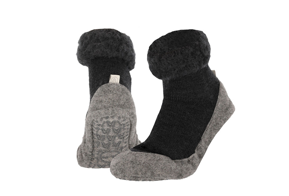 Chaussettes-pantoufles antidérapantes en laine