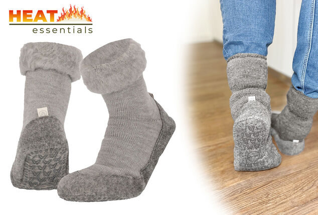 Chaussettes-pantoufles antidérapantes en laine