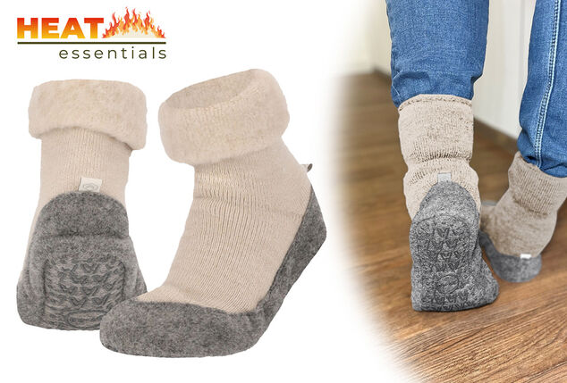 Chaussettes-pantoufles antidérapantes en laine