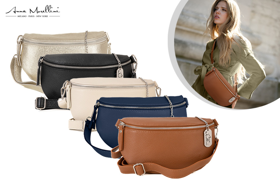 Stijlvolle Italiaanse leren handtas van Anna Morellini