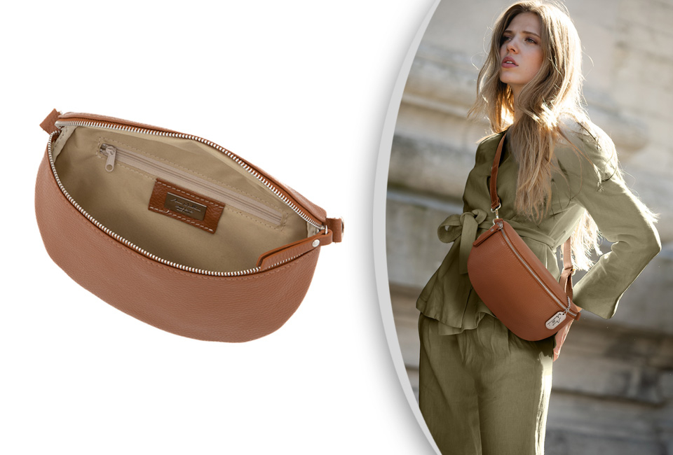 Élégant sac à main italien en cuir signé Anna Morellini