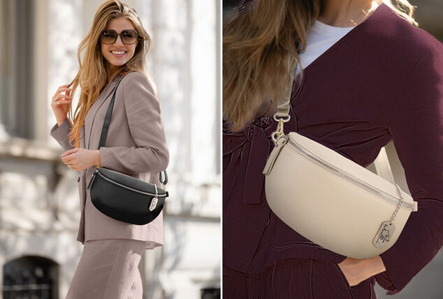 Élégant sac à main italien en cuir signé Anna Morellini