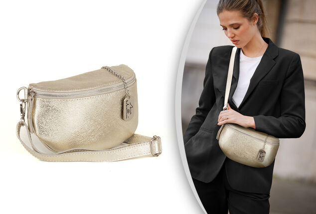 Élégant sac à main italien en cuir signé Anna Morellini