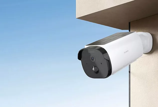 Solar-powered outdoor security camera with night vision