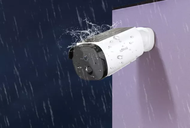Solar-powered outdoor security camera with night vision