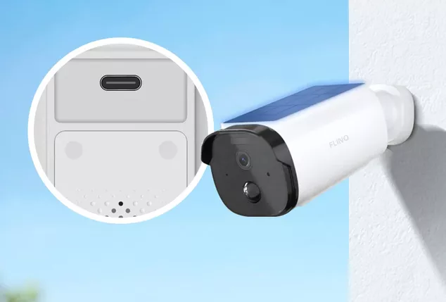 Solar-powered outdoor security camera with night vision
