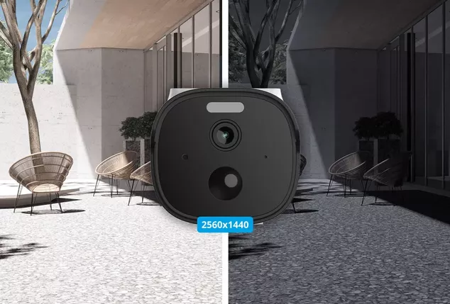 Solar-powered outdoor security camera with night vision
