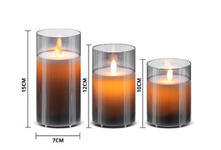 Conjunto elegante de 3 velas LED recarregáveis com vidro — 2