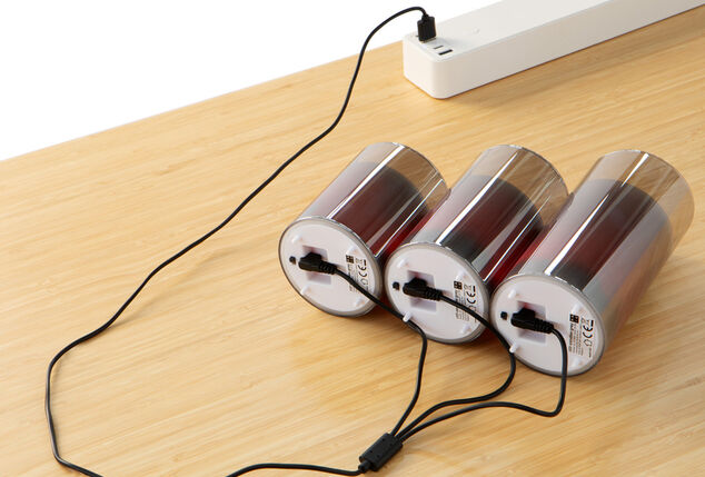 Conjunto elegante de 3 velas LED recarregáveis com vidro