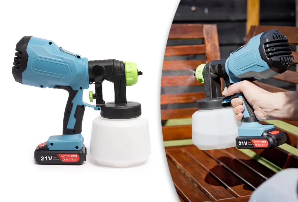 Farbspr&uuml;hger&auml;t mit wiederaufladbarem Akku