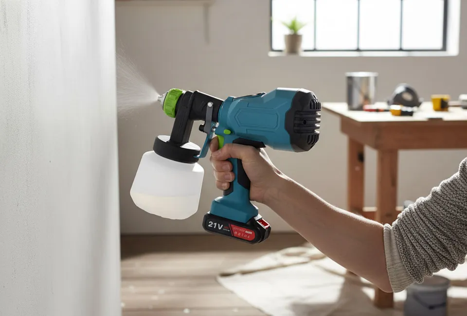 Farbspr&uuml;hger&auml;t mit wiederaufladbarem Akku