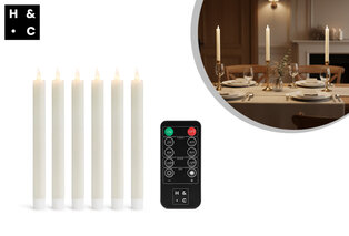 Lot de 6 bougies LED avec télécommande