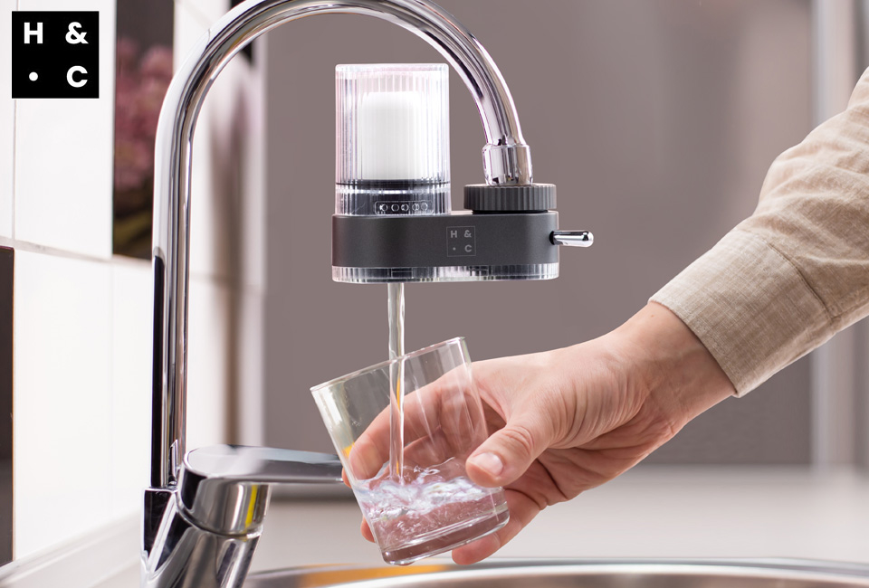 Kompakter Wasserfilter für reines Leitungswasser