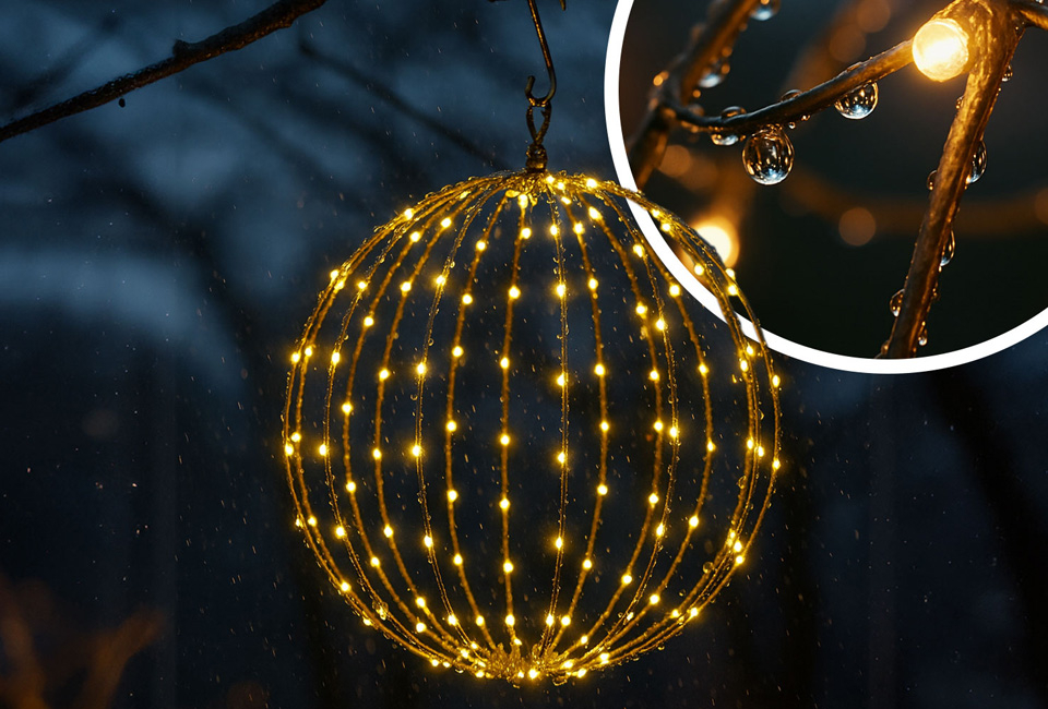Zusammenklappbare Lichtkugel mit warmweißem Stimmungslicht