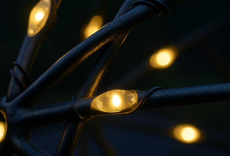 Zusammenklappbare Lichtkugel mit warmweißem Stimmungslicht