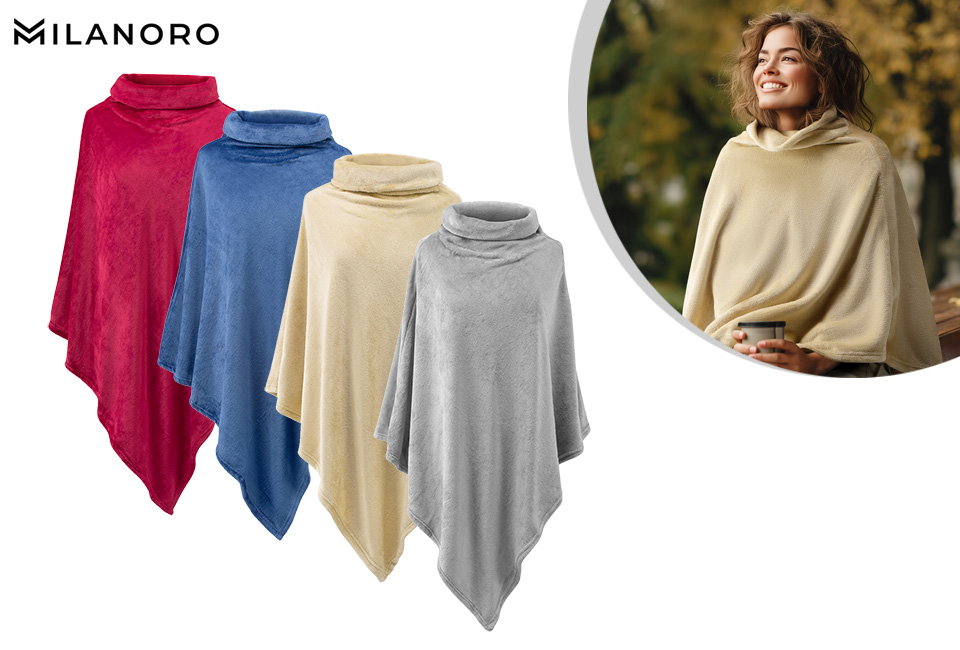 Bequemer Fleece-Poncho für drinnen und draußen