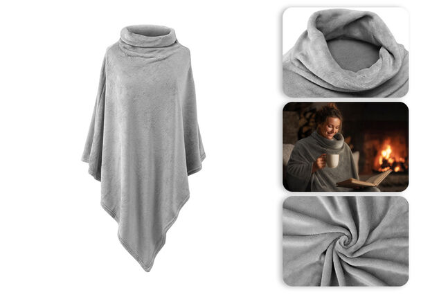 Bequemer Fleece-Poncho für drinnen und draußen