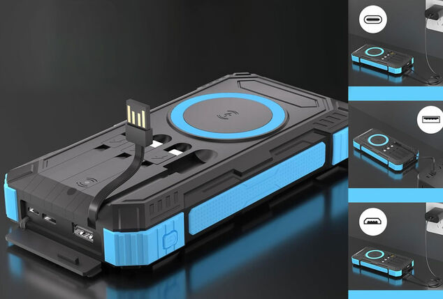 Powerbank avanzado todo en uno con panel solar OOQE MultiCharge 4