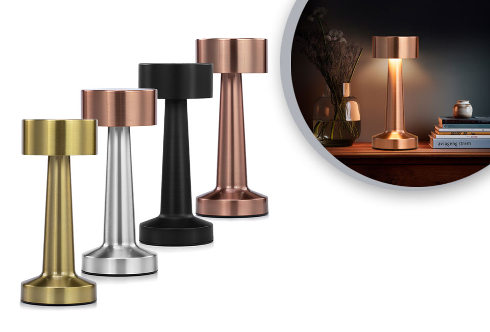 Candeeiro de mesa elegante para interior com 3 modos de iluminação