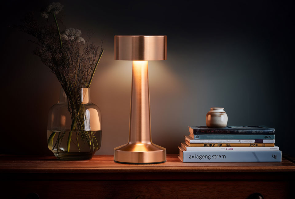 Candeeiro de mesa elegante para interior com 3 modos de iluminação