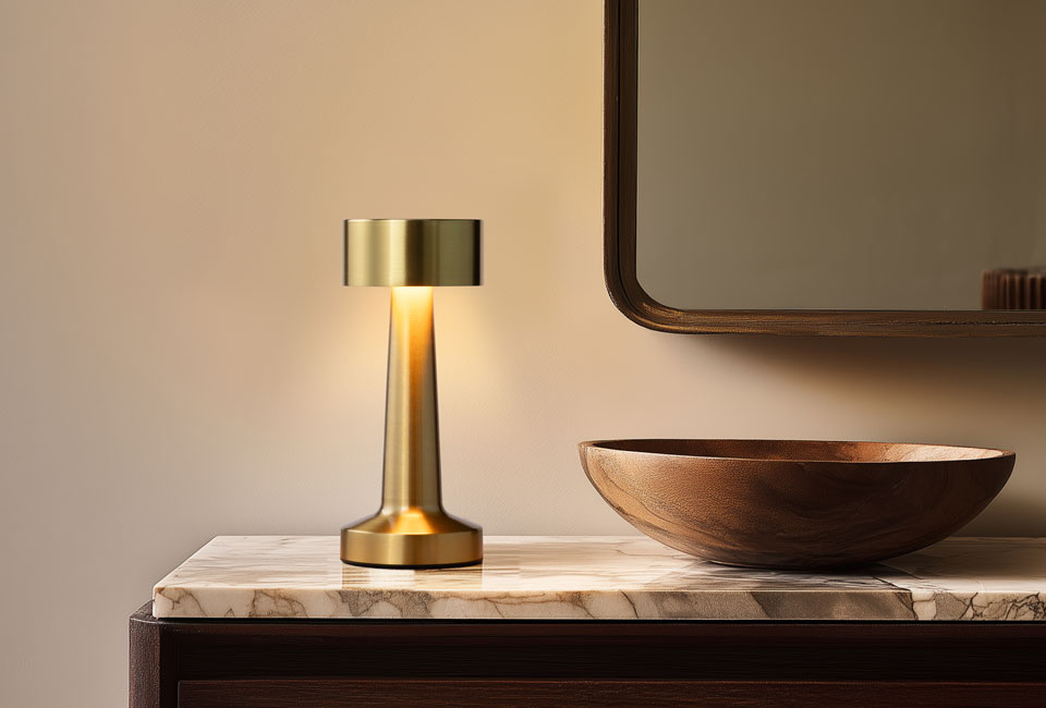 Candeeiro de mesa elegante para interior com 3 modos de iluminação