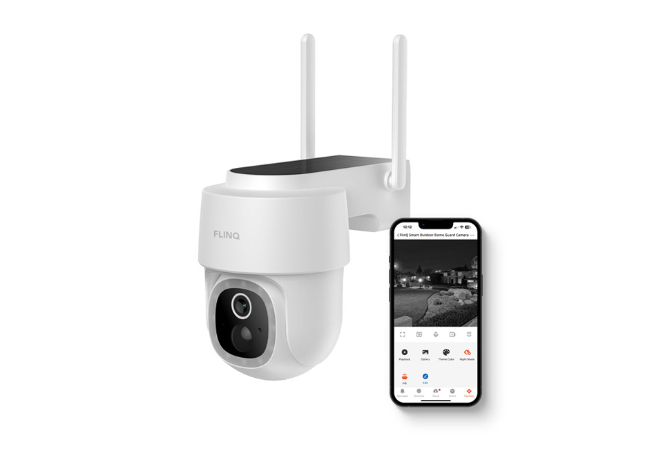 Solar-powered outdoor security camera with night vision