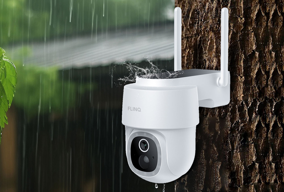 Solar-powered outdoor security camera with night vision