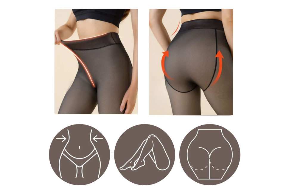 Collant en nylon avec doublure en polaire