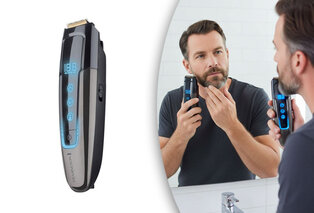 Tondeuse à barbe Remington avec réglage numérique de la longueur