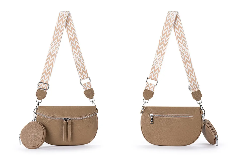 Stylowa sk&oacute;rzana torebka z saszetką lub portfelem gratis