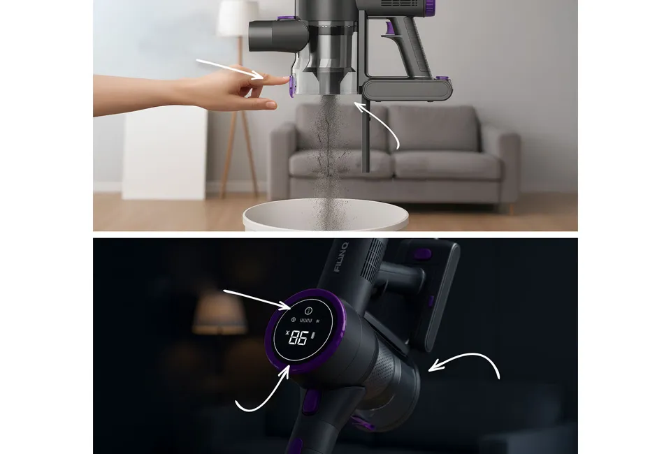 Aspirador vertical 3 em 1 potente com função de mopa