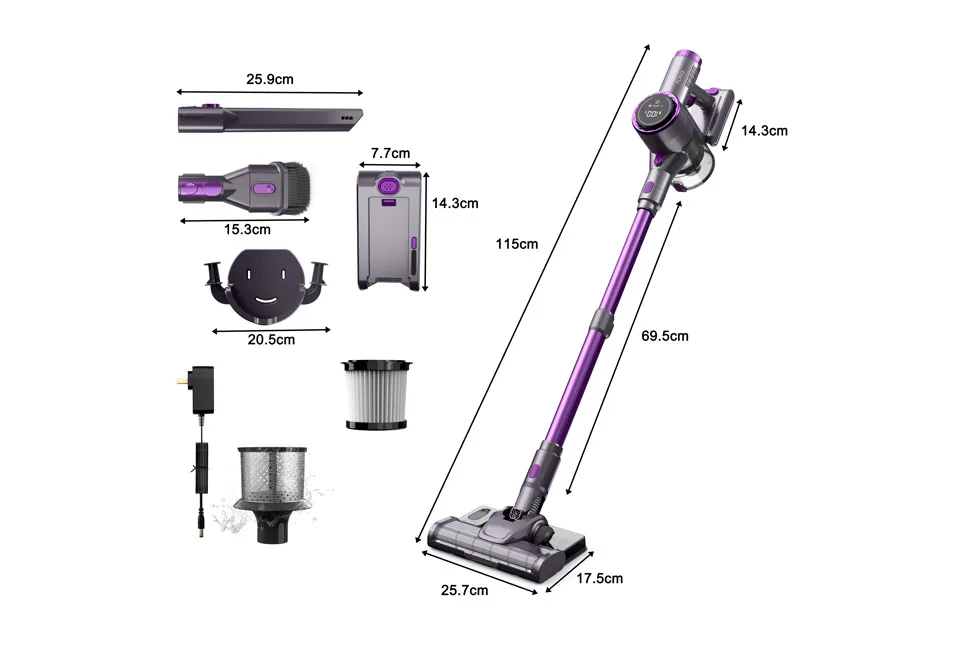 Aspirador vertical 3 em 1 potente com função de mopa