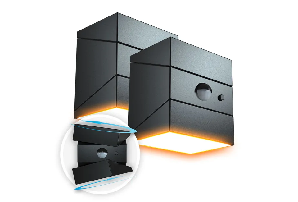 Juego de 2 apliques giratorios alimentados por energ&iacute;a solar