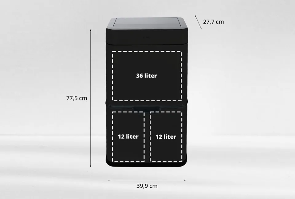 Prullenbak 60L met sensor 