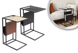 Table d'appoint avec porte-revues intégré