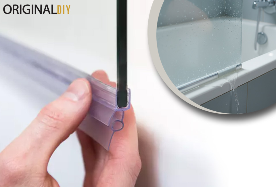 Anti-leak strip for the shower door