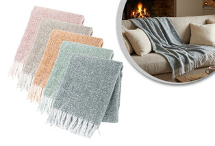 Plaid chaud avec franges