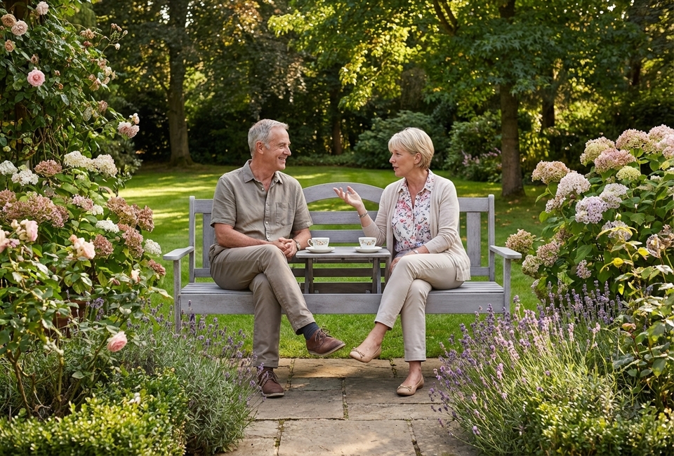 Panca da giardino elegante in legno duro meranti