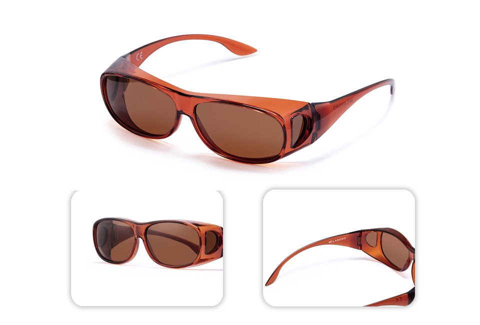 Sur-lunettes de soleil polarisées et protection UV à 100% avec étui de protection