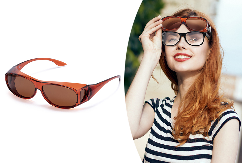 Sur-lunettes de soleil polarisées et protection UV à 100% avec étui de protection