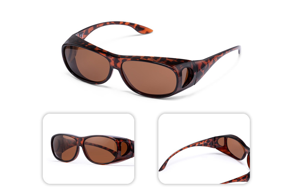 Sur-lunettes de soleil polarisées et protection UV à 100% avec étui de protection