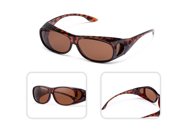 Sur-lunettes de soleil polarisées et protection UV à 100% avec étui de protection