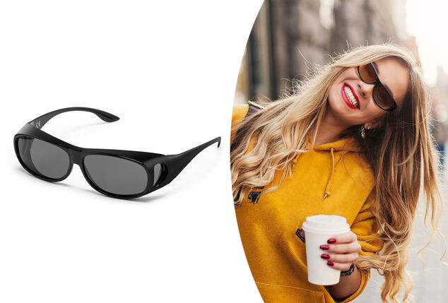 Sur-lunettes de soleil polarisées et protection UV à 100% avec étui de protection