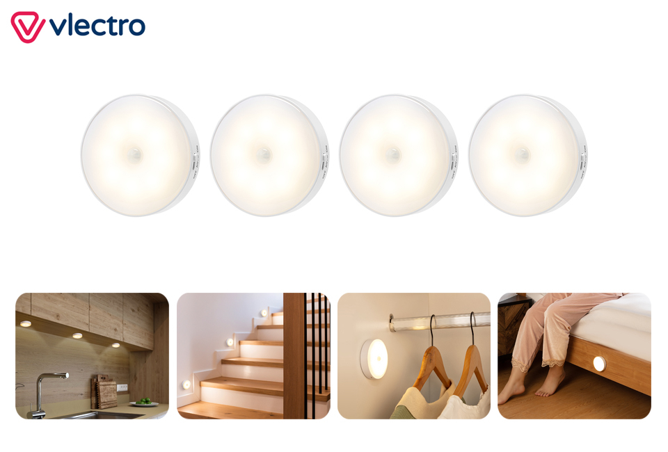 Set aus 4 LED-Spots mit Sensor