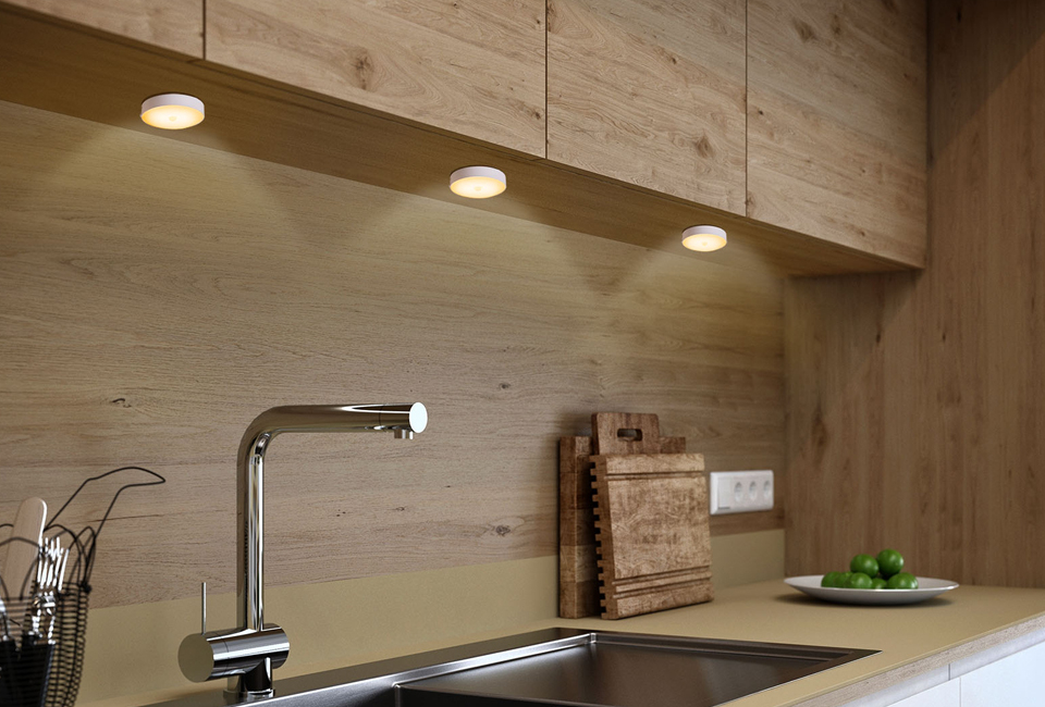 Set aus 4 LED-Spots mit Sensor